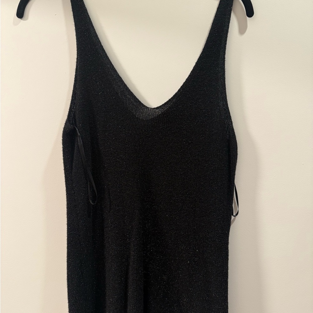 Mango Basics Gold Sparkling Black Textured Top